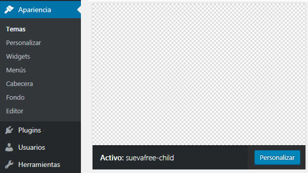 Como añadir un tema hijo en WordPress, HostDime
